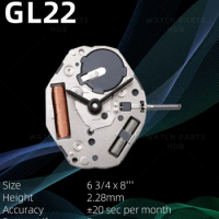 Miyota GL22 Mouvement Citizen LTD 2 Hand Quartz Watch Automatic Movement Replaces GL20 Overall Height 3.4mm