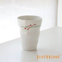 【Just Home】日本製手捏月燒陶瓷杯300ml(日本製 杯 手握杯)