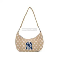 MLB MONOGRAM JACQUARD HOBO BEIGE SHOULDER BAG