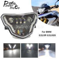 For BMW G310GS G310R 2016-2018 Black Motorcycle mark Approved LED Front Headlight Assembly Hi/Lo Beam Daytime Running Lights