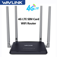 WAVLINK N300 4G LTE Wireless Router High-Speed Mobile Router 300Mbps WiFi Router with SIM Card Slot 4x5dBi High Gain Antennas EU