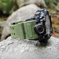 For G-SHOCK Casio Big Mud King Stainless Steel Buckle GWG-1000/GB Series Silicone Special Interface Square Hole Watchband
