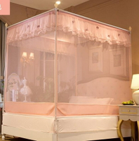 蚊帳 南極人公主風蚊帳 1.8m床 雙人家用三開門方頂拉鍊加密加厚1.5米DF  維多原創