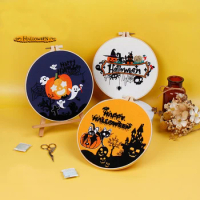 Halloween Embroidery kit with Patterns and Instructions Cross Stitch Kits for Adults Beginners