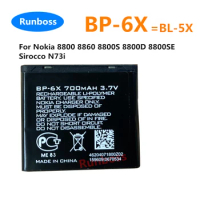 BP 6X BP-6X BL-5X BL 5X 700mAh Mobile Phone Battery For Nokia 8800 8801 8860 8800S 8800D 8800SE 8800 Sirocco N73i Battery
