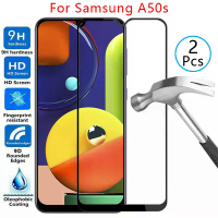 เคสกระจกนิรภัยกันรอยหน้าจอ 9D สำหรับ Samsung A50S เข้ากันได้กับ Galaxy A50S, ป้องกันโทรศัพท์, กระเป๋