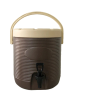 【台灣製】13型不鏽鋼保溫保冷茶桶(沉穩咖)