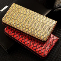 Python picture leather wallet For vivo T1 T1x T2 T2x X Note Pro 4G 5G Flip Crocodile phone case