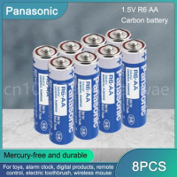8PCS Panasonic Original AA R6AA 1.5V Universal Battery for Toy Large Capacity Fan Breast Pump Microphone