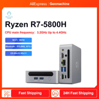 Genmachine AMD Ryzen 7 5800H 5700U AMD Ryzen 5500U Windows 11 MINI PC DDR4 16GB 512GB SSD WIFI6 BT5.0 Desktop Gaming Computer