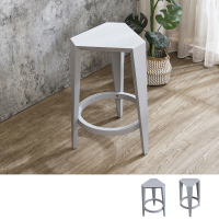 【BODEN】梅莉森幾何六角造型實木吧台椅/吧檯椅/高腳椅-灰色
