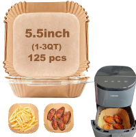 Large Air Fryer Paper Liners Square 9 Inch 125 Pcs Parchment paper liner for 5-8QT Air fryer Oil-pr