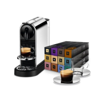 【Nespresso】登記贈15%mo幣！膠囊咖啡機 CitiZ Platinum(探索禮盒120顆迎新會員組/義式)