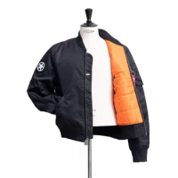 Baseball Suit Flight Jacket MA-1 Windproof Warm Loose Nylon Recreational Training Sports Jacket