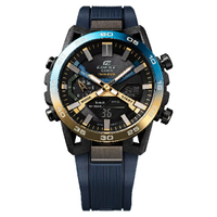 CASIO 卡西歐 ECB-2000NP-1A NIGHTTIME DRIVE 系列太陽能藍芽計時腕錶 藍/金47.8mm｜樂天全館特惠中★指定刷卡回饋10%