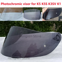 Photochromic Visor สำหรับ AGV K5S K5-S K3SV K3-SV Compact ST หมวกกันน็อกแว่นตา Shield กระจกอุปกรณ์เสริมอะไหล่ Autochromic