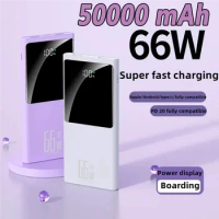 50000mAh Power Bank 66W Large Capacity Two-way Fast Charging Lightweight External Battery Portable For Mobile Phone PowerBank