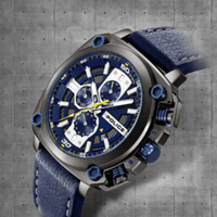 นาฬิกาข้อมือผู้ชาย POLICE Watch Men's 48mm Blue Dial Black Edge Belt Special Forces Waterproof Sport