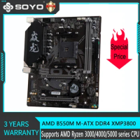 SOYO AMD B550M Motherboard Gaming Desktop Placa Base DDR4 USB3.1 PCIE 4.0 AM4 Support Ryzen 4000/5000 (3600/4650G/5600G/5600X)