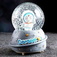 哆啦A夢水晶球音樂盒飄雪 叮當貓藍胖子八音盒送同學男生生日禮物