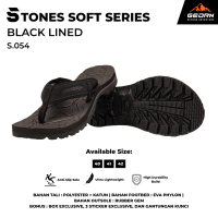 GEORN STONES Soft Series – \BLACK LINED\" – Sandal Jepit Outdoor Pria 40-44 – S.054"