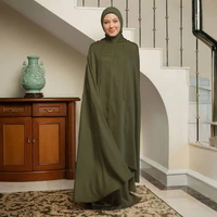 Lozy Hijab - Minaa Prayer Set (Mukena Set Rayon Polos Umroh Haji) Army New