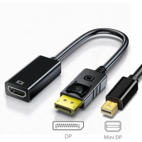 【Arum】Mini DP轉HDMI/DP轉HDMI影音轉接線1080P高清公轉母(Mini DisplayPort to HDMI公對母訊號轉接器)