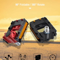 Foldable Bicycle Pedal Full Aluminum Alloy Bearing Pedal For Electric Bike Scooter MTB With Anti-skid Nail