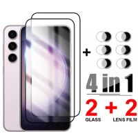 4in1 Screen Protector For Samsung Galaxy S23 Ultra Camera Lens Protective Film For Samsung S23Plus S23FE S23Ultra Tempered Glass