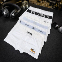 Combo 5 quần boxer nam mix nhiều đai lưng mẫu MÀU TRẮNG( cho chọn mẫu) Menswear Quần Lót