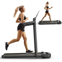 3.0HP Foldable Compact Treadmill,2 in 1 Jogging Machine for Home/Office,Dual LED Touch Screen Motorized Treadmills 265lbs