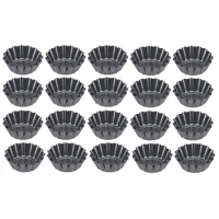 20Pcs Pizza Cake Muffin Mold Egg Tart With Ruffled Edge,Bakeware Pie Tins For Toaster Oven