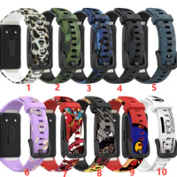 For Huawei Band 6 band Color printed pattern silicone strap For Huawei Band6 Honor Band 6 replacement bracelet accessories