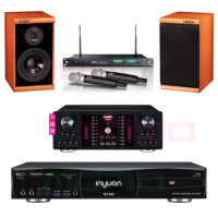 【音圓】N2-550+OKAUDIO DB-9AN+ACT-869+DM-825II 木(點歌機4TB+擴大機+無線麥克風+喇叭)