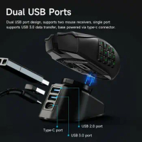 Wireless Mouse Charging Dock Dual USB Port For Logitech G Pro X Superlight G502 Lightspeed For Razer DeathAdder V2 Pro Naga Pro