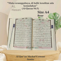 Mushaf Al-Quran Jumbo Tajwid Rasm Utsmani Size A4 Full Arab Lengkap 30 Juz Dari Al-Amzar Mushaf Ustm
