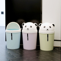 帶蓋垃圾桶家用熊貓迷你時尚創意卡通加厚無蓋客廳臥室宿舍大紙簍