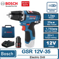 BOSCH GSR12V-35 12V Brushless Cordless Drill Driver Electric Screwdriver 2.0Ah Lithium Battery Household Maintenance Tools