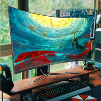 TITAN ARMY 32 inch 4K ultra clear monitor computer 1500r large curved screen wide color gamut design drawing ps5 office 100%ntsc