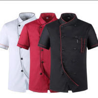 Baju Koki Chef Jacket Lengan Pendek Unisex Pria Wanita Jaket Wearpack
