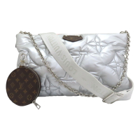 【二手名牌BRAND OFF】LOUIS VUITTON LV 路易威登 銀色 粉色 原花 帆布 Multi Pochette Accessoires 肩背包 M21056