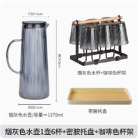 高硼矽玻璃冷水壺水杯套裝家用夏季大容量涼白開水壺耐高溫泡茶壺 摩可美家