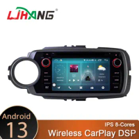 LJHANG Android 13 8+128G Car Multimedia Player for Toyota Yaris 2012 - 2017 2 Din Radio GPS Navigation Stereo android auto dsp