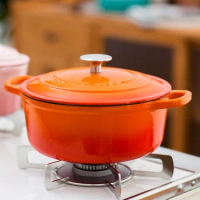 Macaron color enamel cast iron pots household Japanese enamel small saucepan stewing pot non-stick induction cooker soup pot