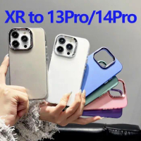 Luxury Phone Case for iPhone XR to 13 Pro, XR Like 14 Pro Protective Shell, iPhone XR convert to 15 Pro Back Cover Hard Case