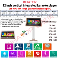 XIAHTOP Karaoke Player Machine Android with 2TB HDD 40K Songs,Chinese,English Touch Screen Karaoke System,22'',Home KTV Sing