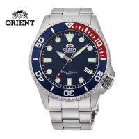 【ORIENT 東方錶】ORIENT 東方錶 WATER RESISTANT系列 200m水鬼潛水錶 鋼帶款 藍水鬼 - 43.4mm(RA-AC0K03L)