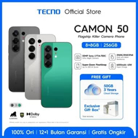 [SUPERZOOM FLASHSNAP] TECNO CAMON 50 8GB+8GB*/256GB, 50MP Sony + 8MP Ultra Wide, 32MP Front Camera, 
