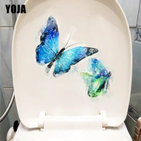 YOJA 20.2X22.1CM Watercolor Flying Butterfly Fashion Modern Art Home Wall Decor WC Toilet Sticker T1-2054