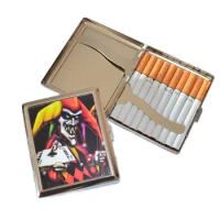 Cigarette Case Pocket Tobacco Holder Cigarette Carrying Box Clown Metal Portable Cigarette Storage Container Smoking Accessories